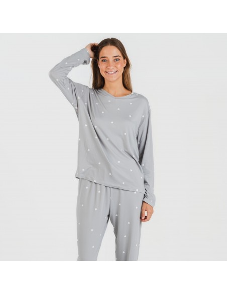 Pijama mulher soft Choer cinza Pijama mulher soft Choer cinza