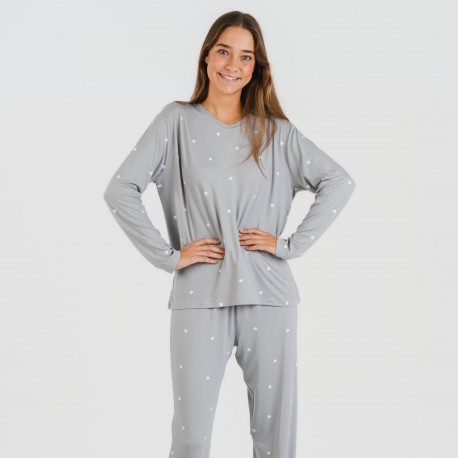 Pijama mulher soft Choer cinza