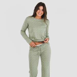 Pijama algodão Naty verde