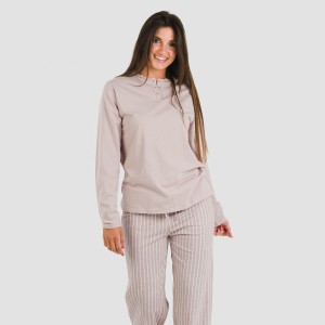 Pijama algodão Raya Beatrice malva