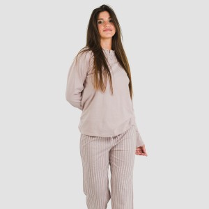 Pijama algodão Raya Beatrice malva 2