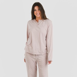 Pijama algodão Madrigal marsala