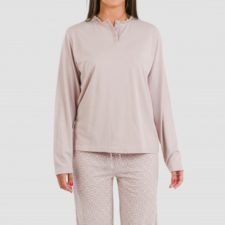 Pijama algodão Madrigal marsala