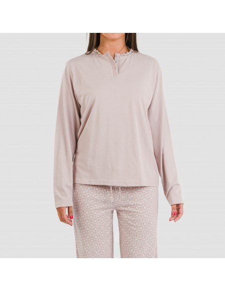 Pijama algodão Madrigal marsala