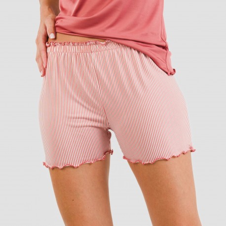 Pijama manga curta mulher soft Raya Aliena marsala