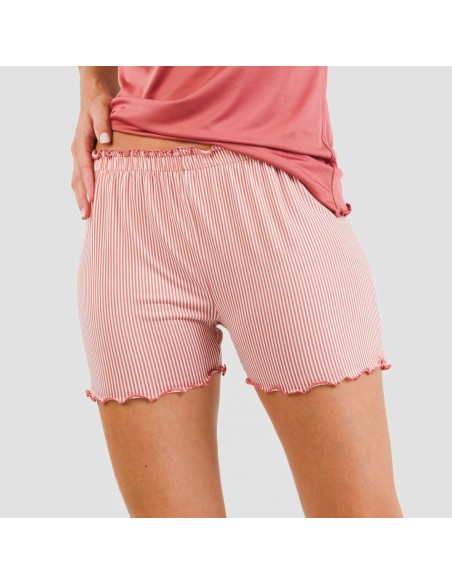 Pijama manga curta mulher soft Raya Aliena marsala