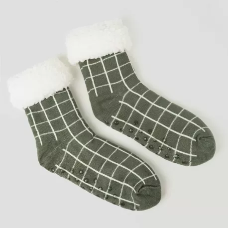 Meias homem Cuadro Pruden verde caça