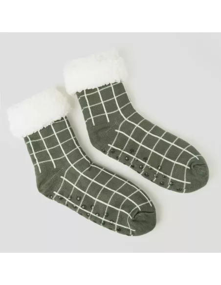 Meias homem Cuadro Pruden verde caça