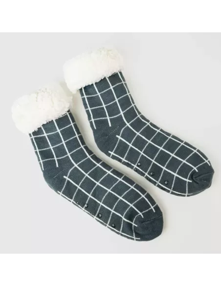 Meias homem Cuadro Pruden azul azafata Meias homem Cuadro Pruden azul azafata