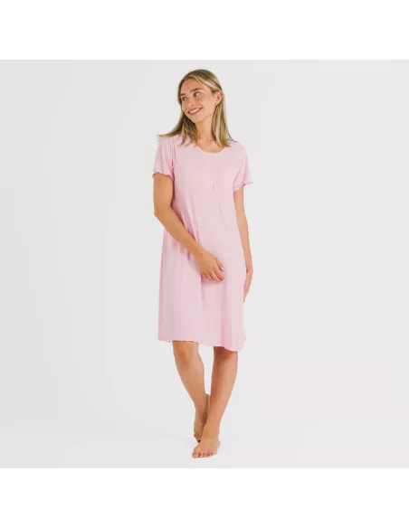 Vestido manga curta canelado viscosa liso Vestido manga curta canelado viscosa liso