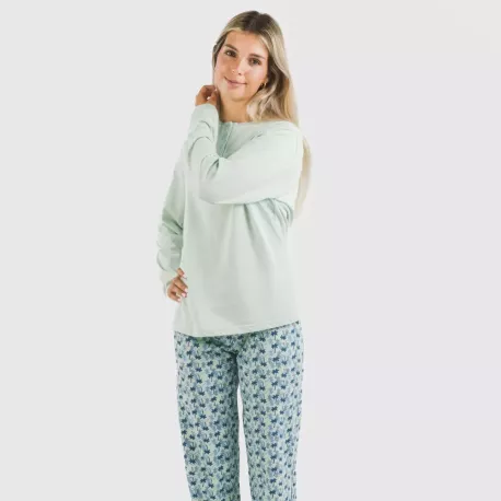 Pijama algodão Gaia verde tiffany