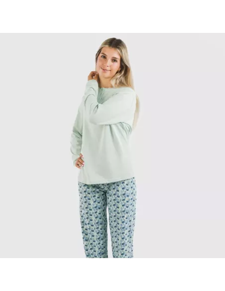 Pijama algodão Gaia verde tiffany Pijama algodão Gaia verde tiffany