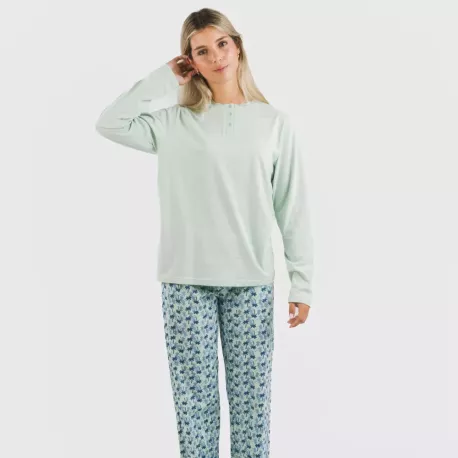 Pijama algodão Gaia verde tiffany