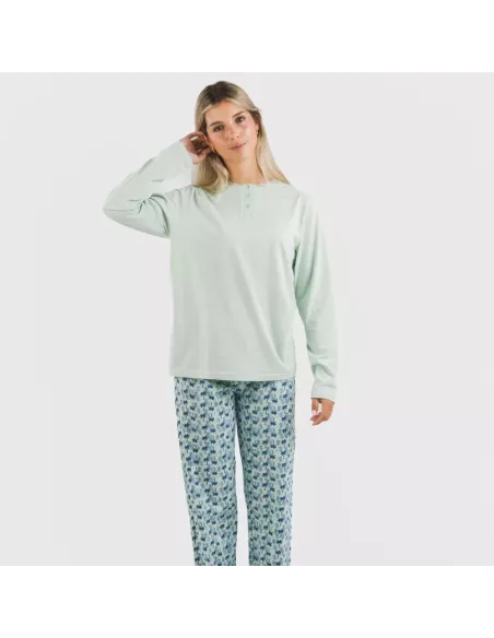 Pijama algodão Gaia verde tiffany Pijama algodão Gaia verde tiffany