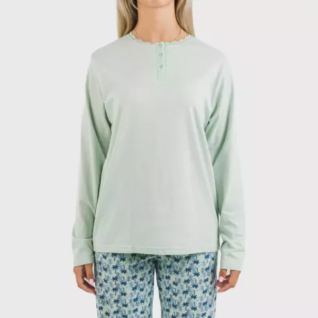 Pijama algodão Gaia verde tiffany
