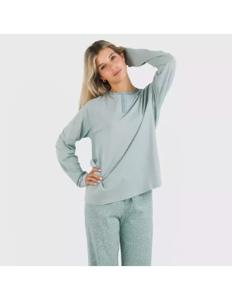 Pijama algodão Anita azul indigo Pijama algodão Anita azul indigo