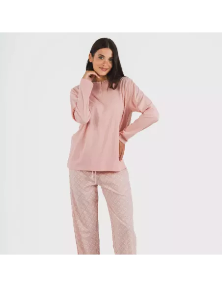 Pijama algodão Checo rosa