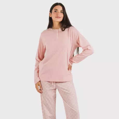 Pijama algodão Checo rosa