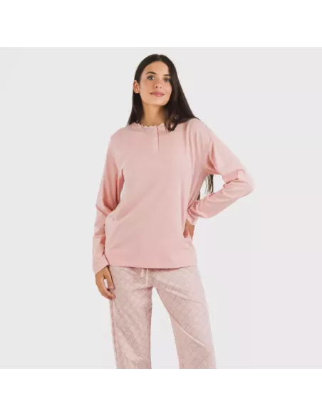 Pijama algodão Checo rosa
