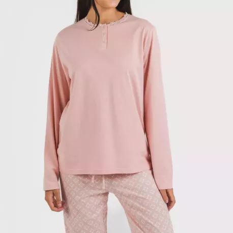 Pijama algodão Checo rosa