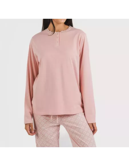 Pijama algodão Checo rosa