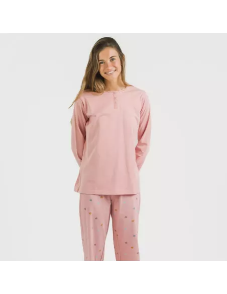 Pijama algodão Mapita rosa