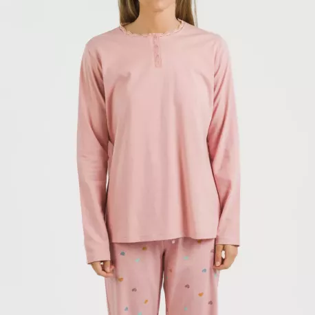 Pijama algodão Mapita rosa