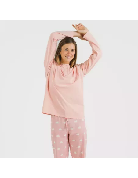 Pijama algodão Nubecita rosa