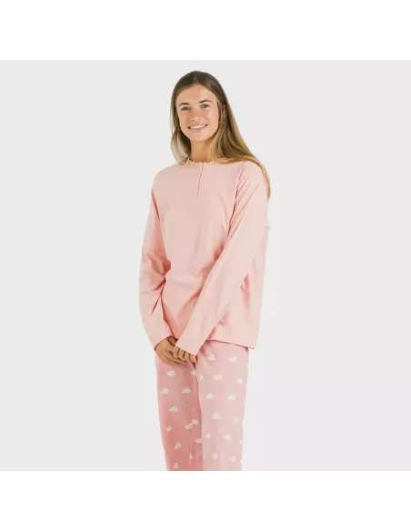 Pijama algodão Nubecita rosa