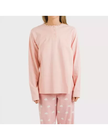 Pijama algodão Nubecita rosa