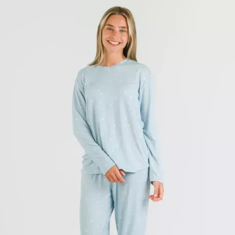 Pijama mulher soft Ambarina azul celeste