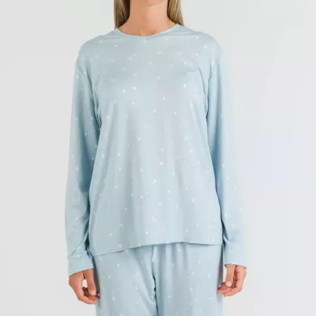 Pijama mulher soft Ambarina azul celeste