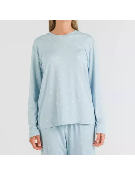 Pijama mulher soft Ambarina azul celeste Pijama mulher soft Ambarina azul celeste