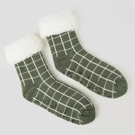 Meias homem Cuadro Pruden verde caça