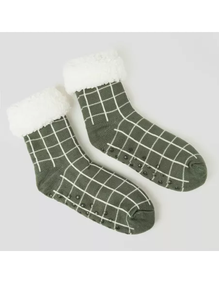 Meias homem Cuadro Pruden verde caça