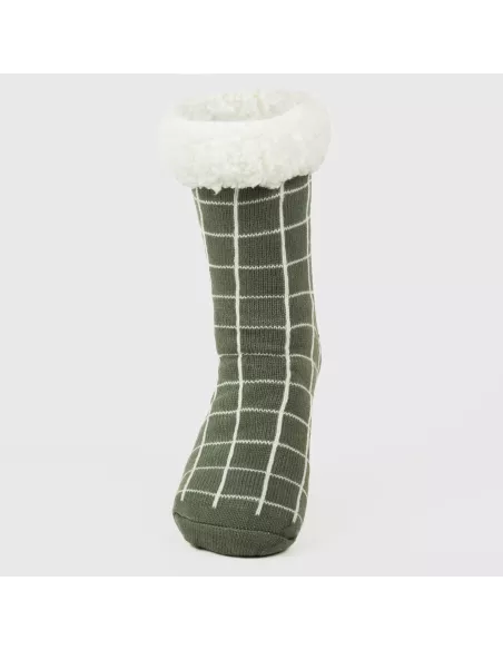 Meias homem Cuadro Pruden verde caça