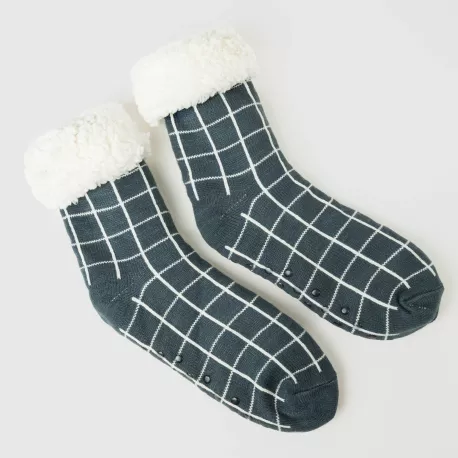 Meias homem Cuadro Pruden azul azafata