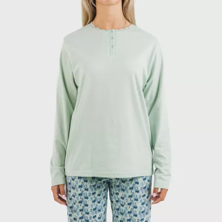 Pijama algodão Gaia verde tiffany