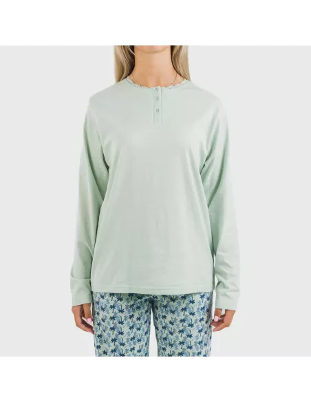 Pijama algodão Gaia verde tiffany Pijama algodão Gaia verde tiffany