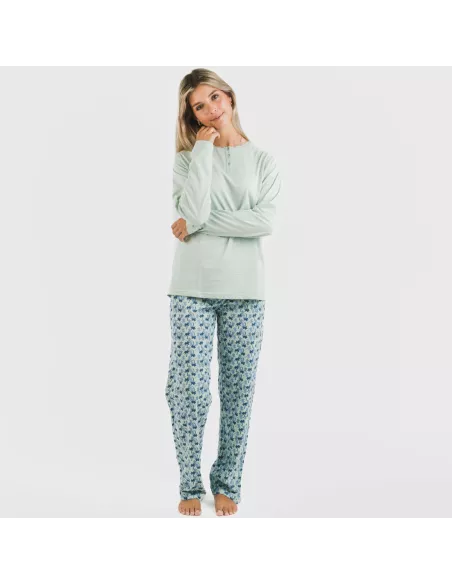 Pijama algodão Gaia verde tiffany Pijama algodão Gaia verde tiffany