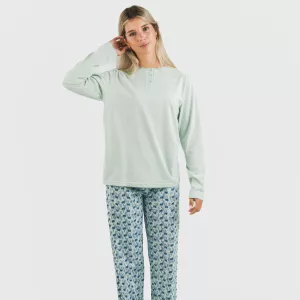 Pijama algodão Gaia verde tiffany 2