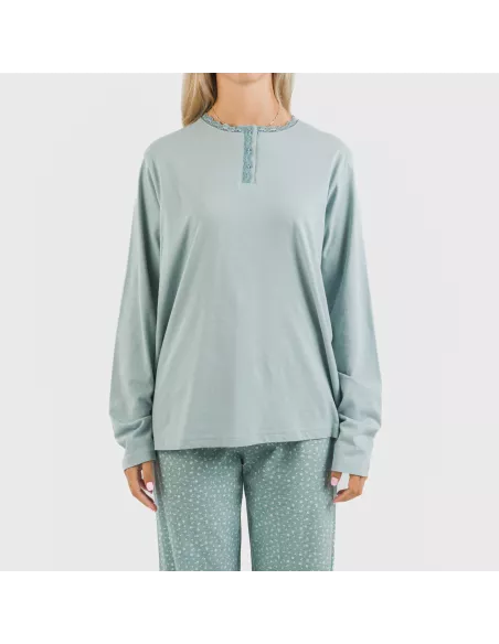 Pijama algodão Anita azul indigo Pijama algodão Anita azul indigo