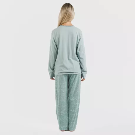 Pijama algodão Anita azul indigo