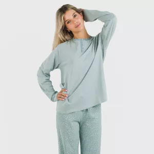 Pijama algodão Anita azul indigo