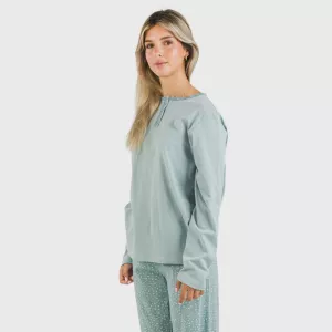 Pijama algodão Anita azul indigo 2