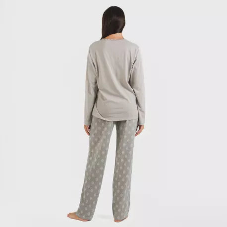 Pijama algodão Garbo cinza misto