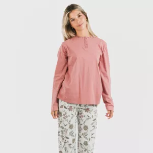 Pijama algodão Rosaura marsala 2