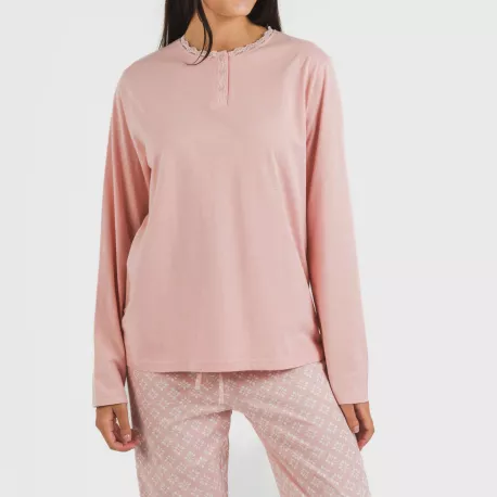 Pijama algodão Checo rosa