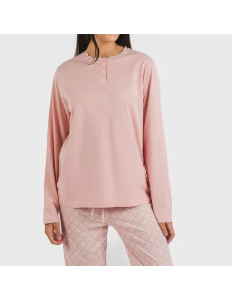 Pijama algodão Checo rosa