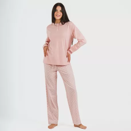 Pijama algodão Checo rosa